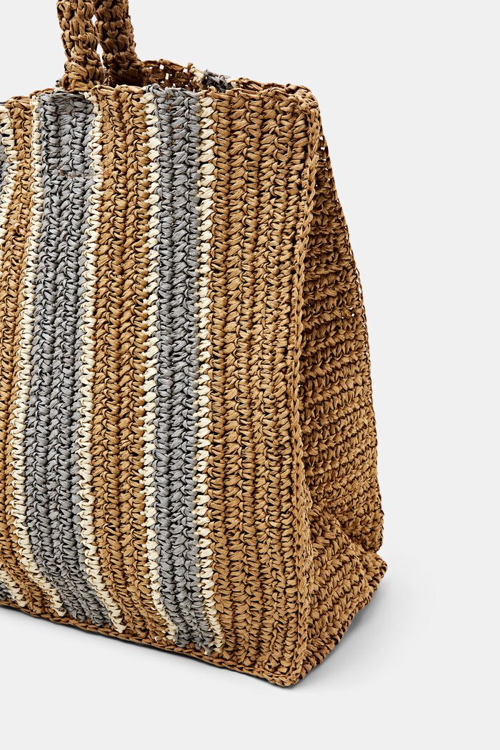 Woven Straw Tote, CARAMEL, detail image number 1