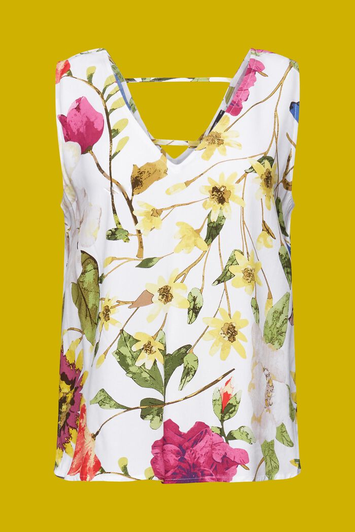 Sleeveless blouse, LENZING™ ECOVERO™, WHITE, detail image number 6