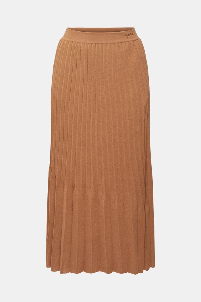 Pleated midi skirt, BROWN, detail image number 5