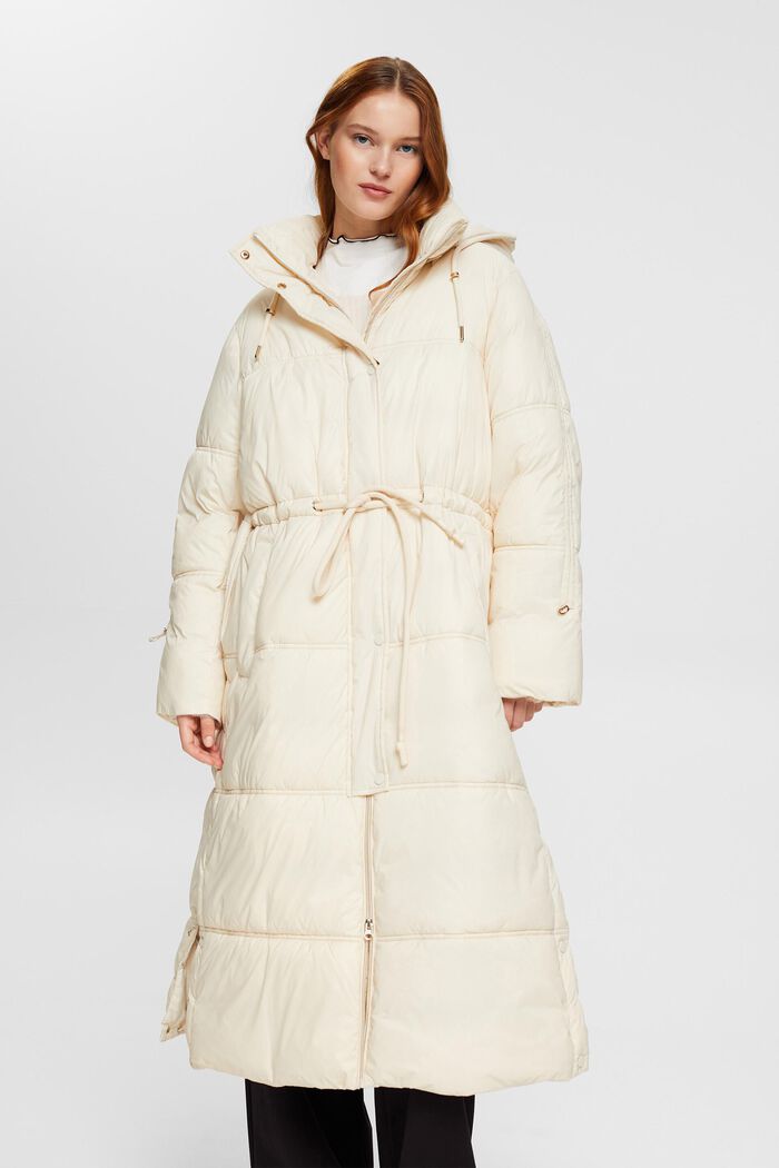 Oversized puffer coat with drawstring waist, ICE, detail image number 0
