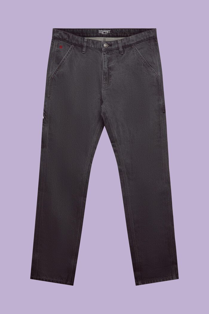 Mid-Rise Straight Carpenter Jeans, BLACK MEDIUM WASH, detail image number 7