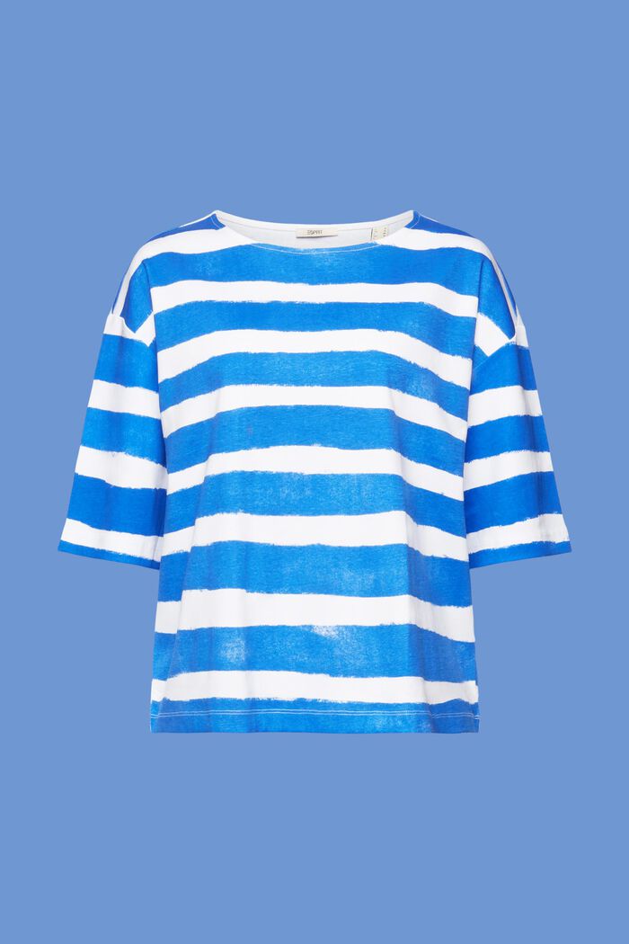 Striped oversized t-shirt, 100% cotton, WHITE 3, detail image number 6