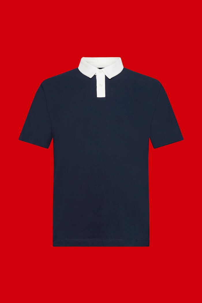 Cotton pique polo shirt, NAVY, detail image number 6