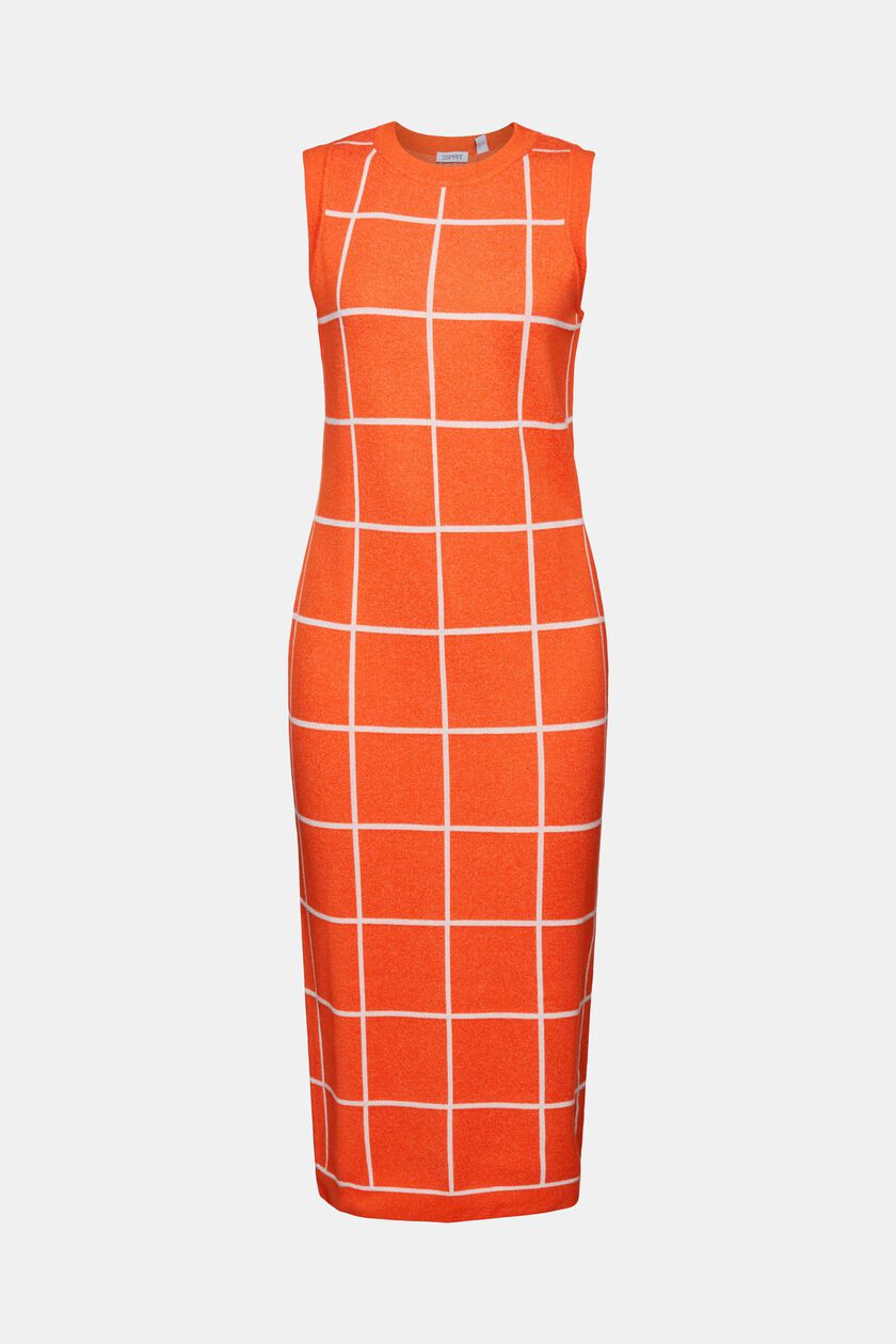 Jacquard-Knit Sleeveless Midi Dress