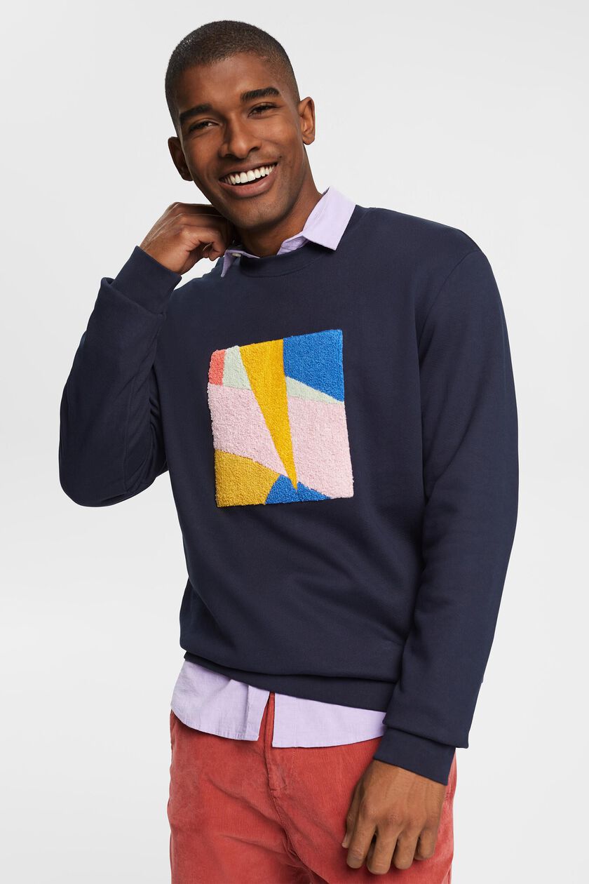 Sustainable cotton sweatshirt with applique