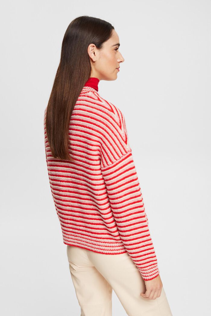 Chunky knit striped jumper, RED, detail image number 3