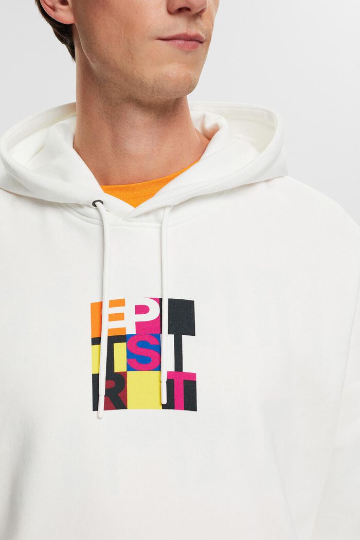 Hoodie with logo print, OFF WHITE, detail image number 2