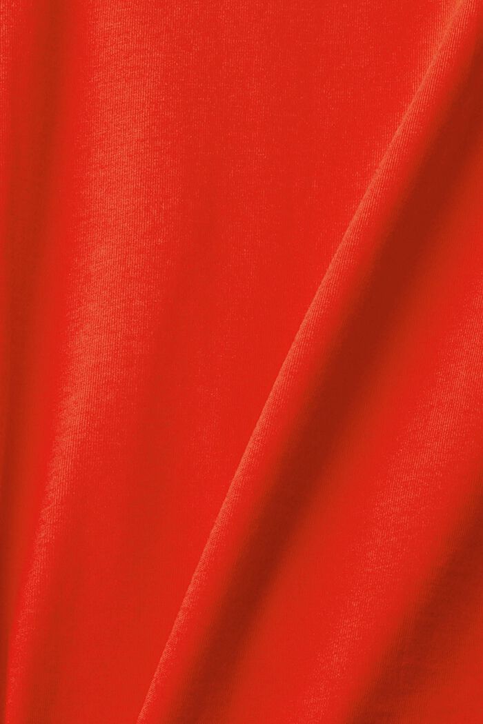Stand-up collar long sleeve top, RED, detail image number 1