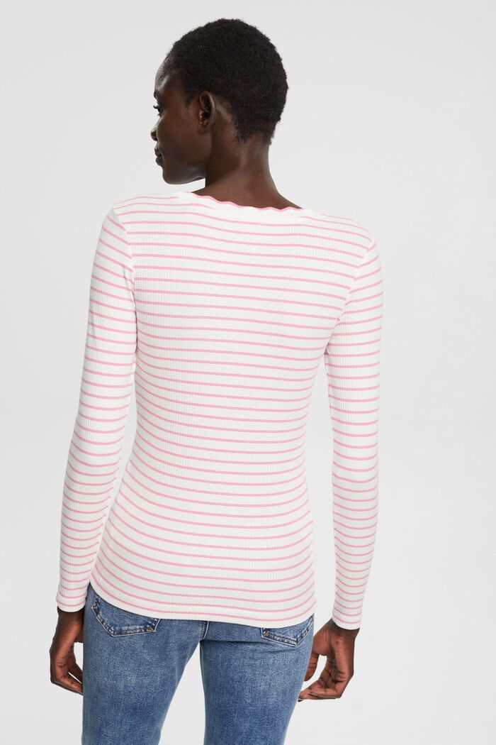 Long-sleeved ribbed top, OFF WHITE, detail image number 3