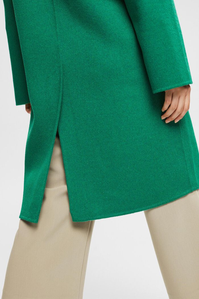 Wool blend coat, EMERALD GREEN, detail image number 3