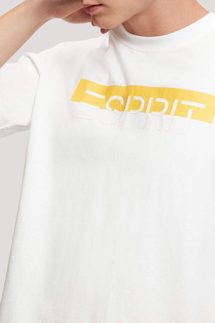 Matte shine logo applique t-shirt, WHITE, detail image number 2