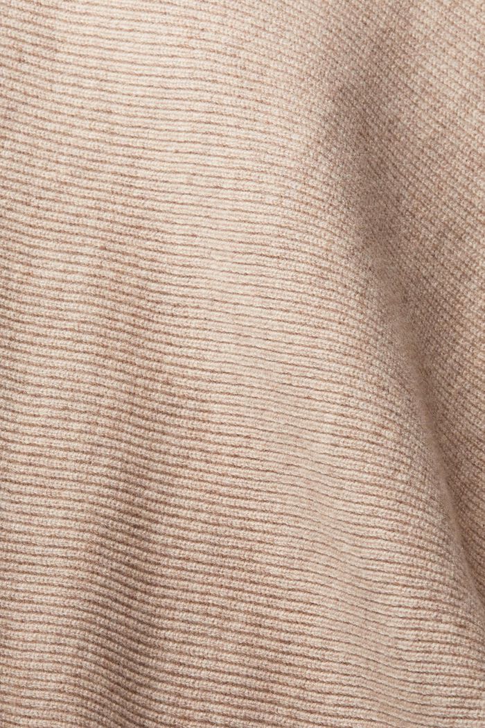 Batwing jumper with polo neck, LIGHT TAUPE, detail image number 4