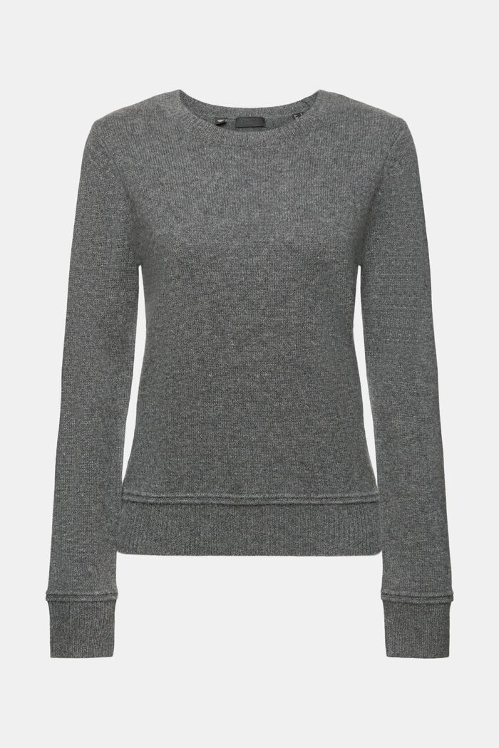 Cashmere Crewneck Sweater, ANTHRACITE, detail image number 6