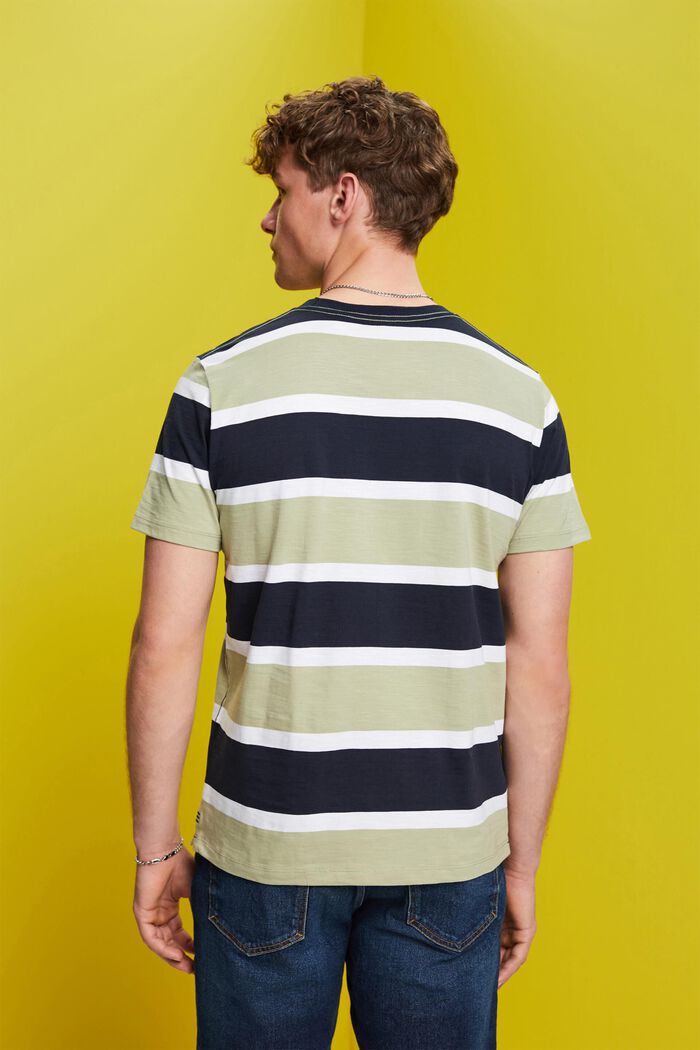 Striped jersey T-shirt, 100% cotton, LIGHT GREEN, detail image number 3