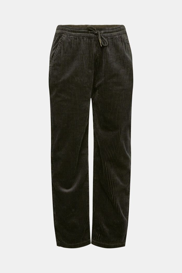 Jogger style corduroy trousers, DARK KHAKI, detail image number 7