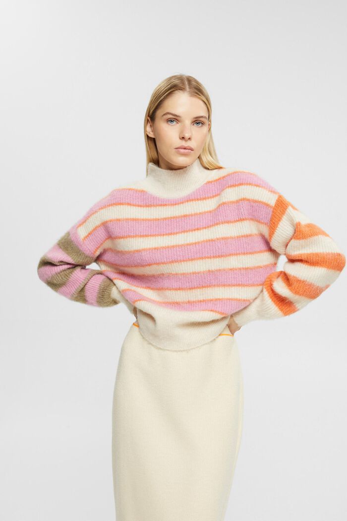 Striped wool blend jumper, ICE, detail image number 4