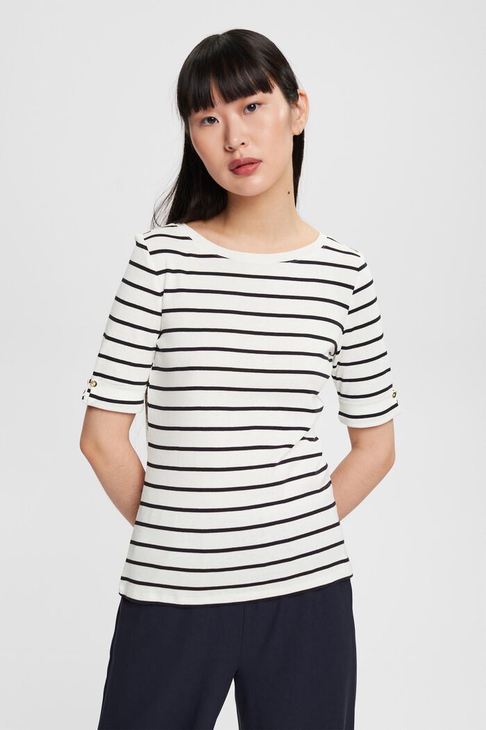 Striped jersey t-shirt, NEW OFF WHITE, detail image number 1