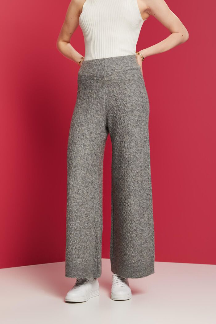 Cable knit trousers, MEDIUM GREY 5, detail image number 0