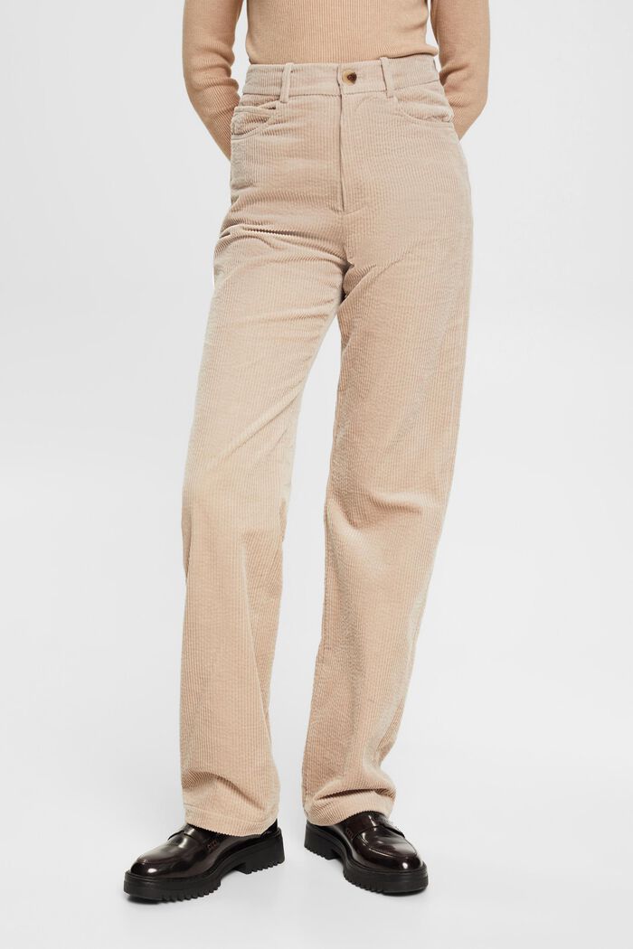 80's Straight corduroy trousers, LIGHT TAUPE, detail image number 0