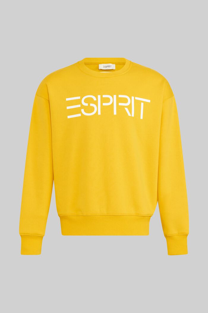 Unisex sweatshirt with a logo print, YELLOW, detail image number 4