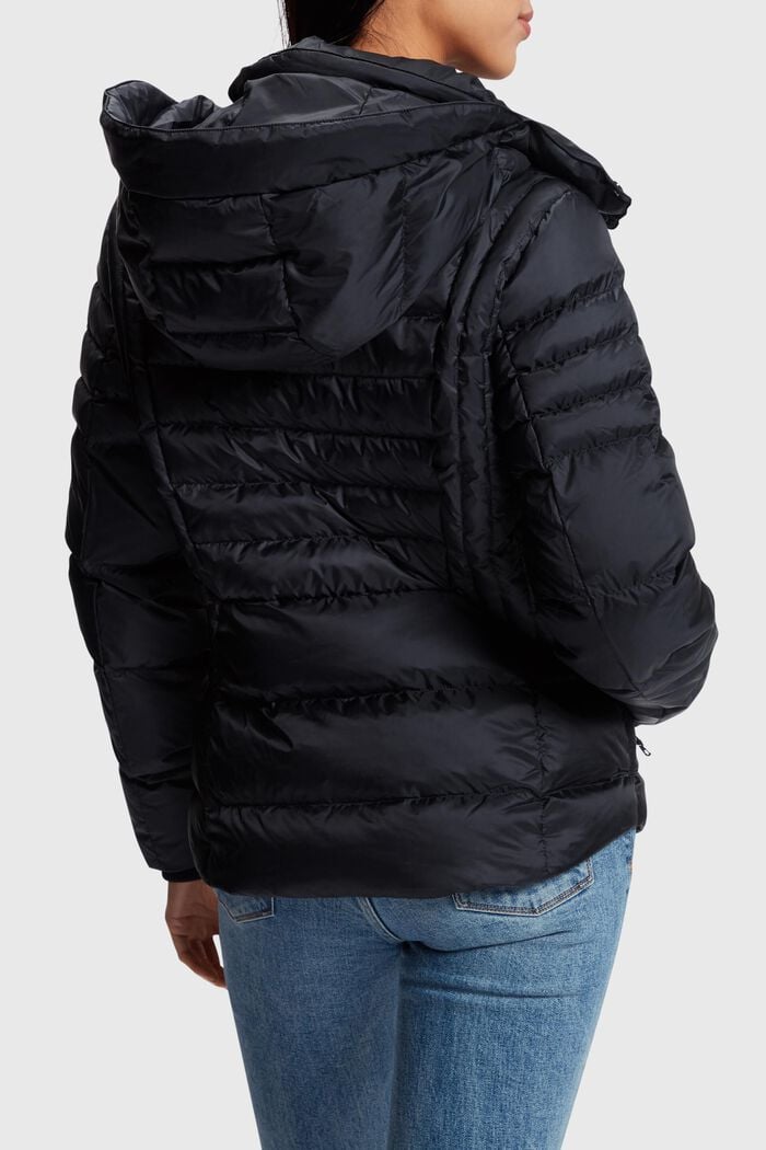 Quilted jacket with detachable hood, BLACK, detail image number 1