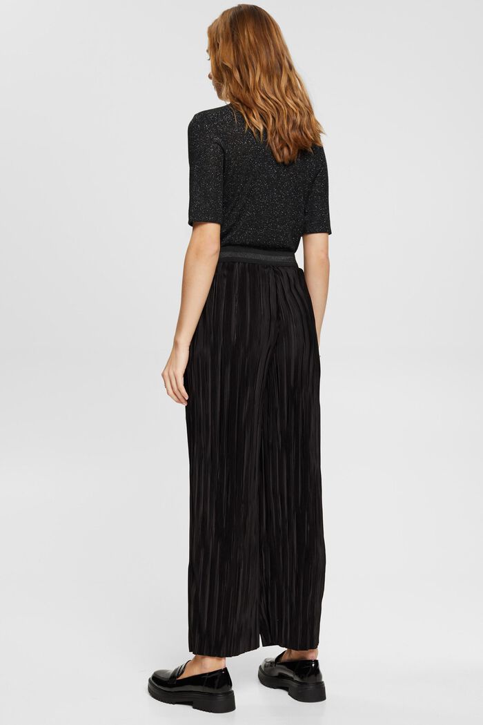 Pleated wide leg trousers, BLACK, detail image number 3