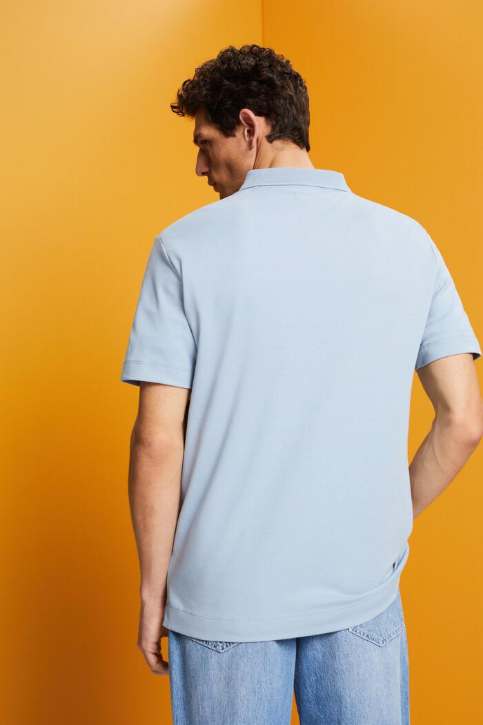 Pima cotton polo shirt, LIGHT BLUE LAVENDER, detail image number 3