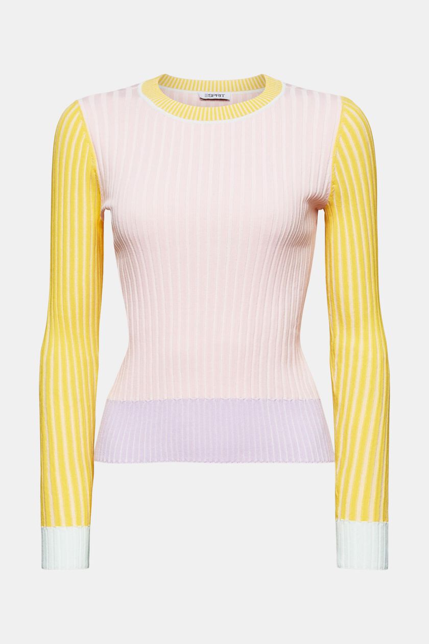 Ribbed Color-Block Sweater