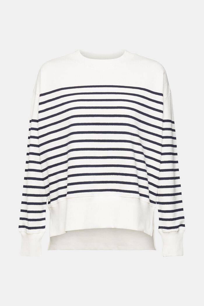 Striped cotton sweatshirt, OFF WHITE, detail image number 2