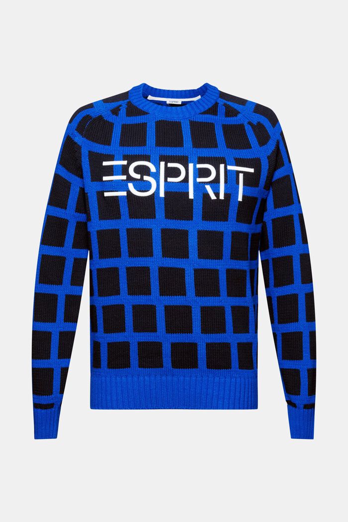 Logo Chunky Knit Sweater, BRIGHT BLUE, detail image number 6