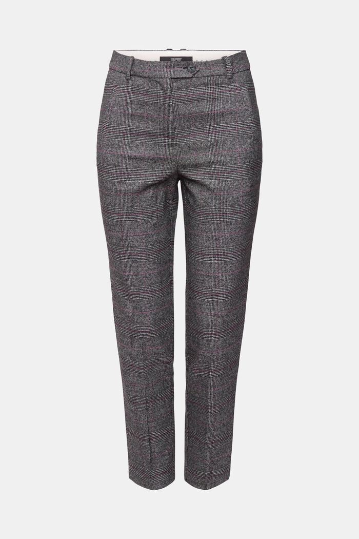 High-rise checked trousers, ANTHRACITE, detail image number 7