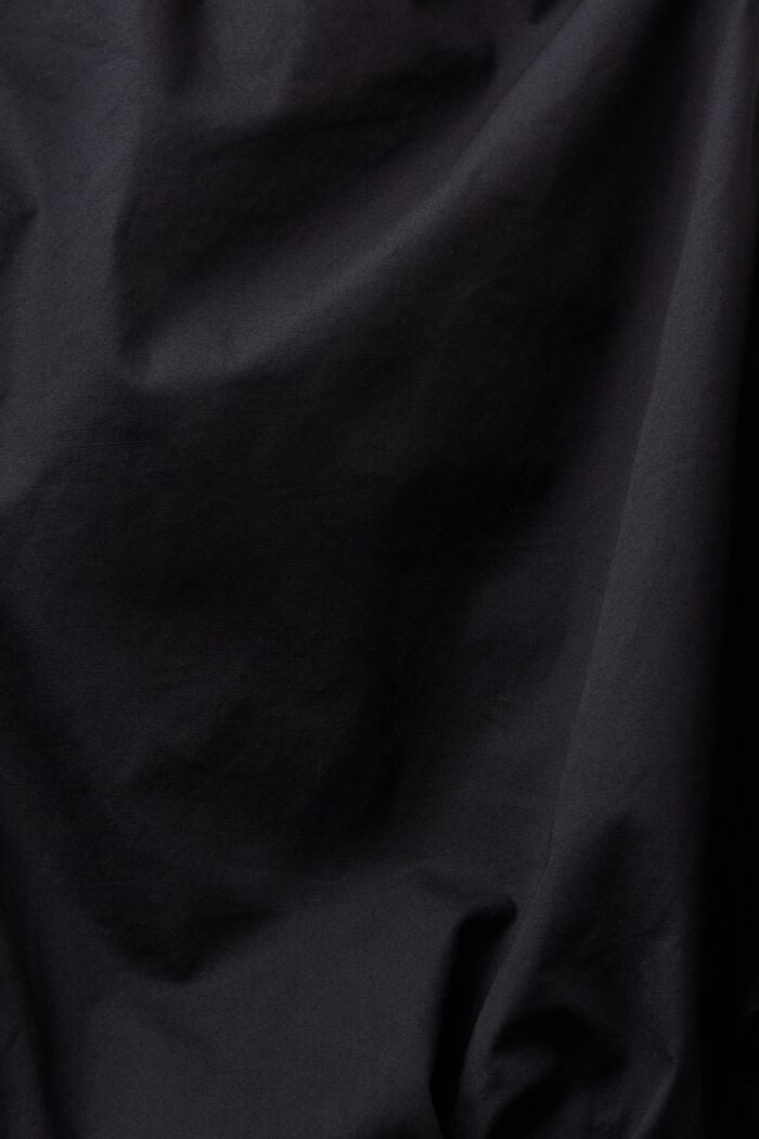 Puffed Sleeveless Poplin Blouse, BLACK, detail image number 5