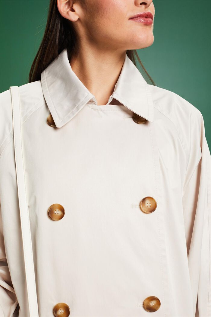Double-Breasted Trench Coat, LIGHT BEIGE, detail image number 3