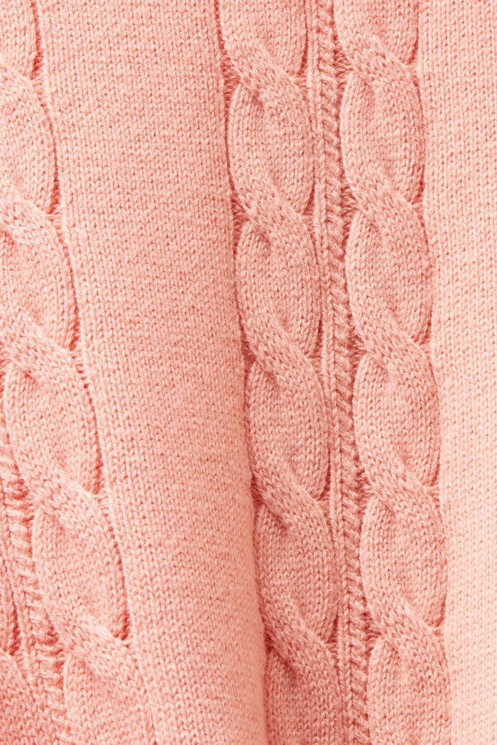Dolphin Logo Cable Knit Sweater, PINK, detail image number 7