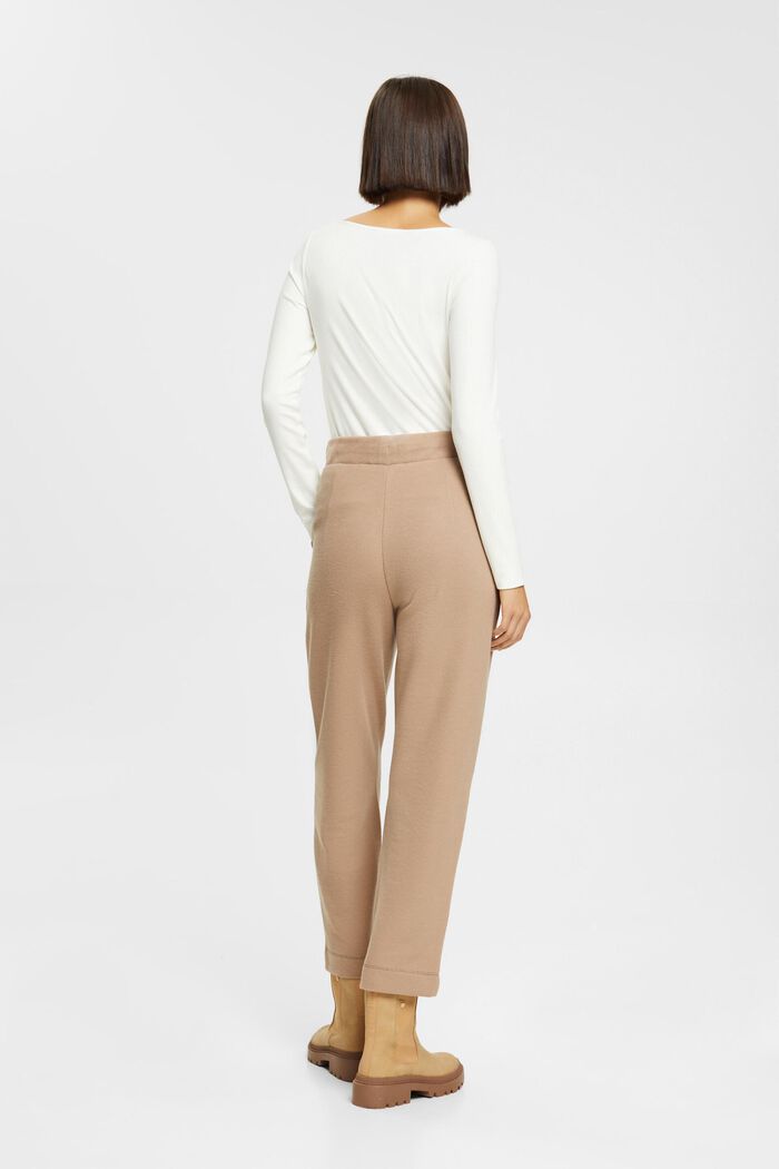High-rise knitted jogger style trousers, TAUPE, detail image number 4