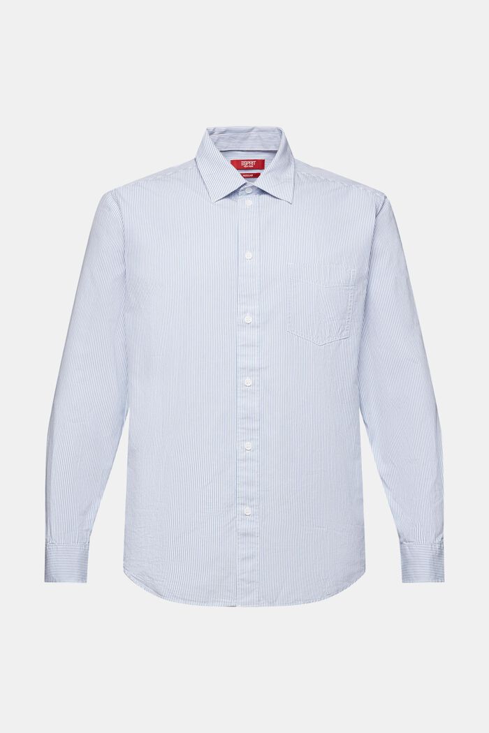 Striped Cotton Poplin Shirt, LIGHT BLUE, detail image number 6