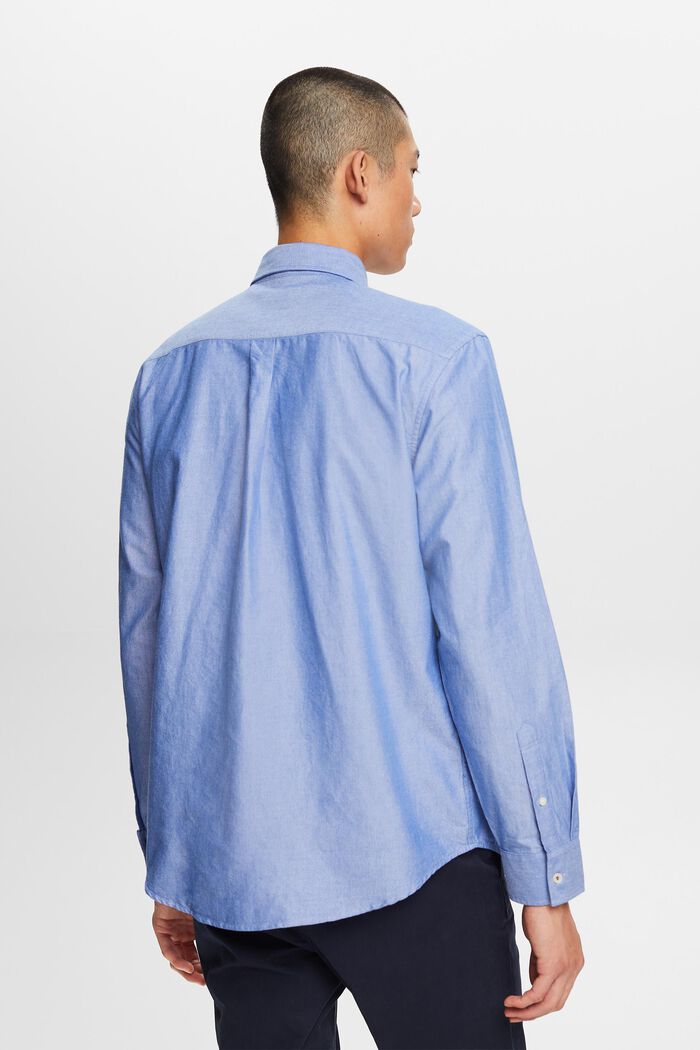 Cotton-Poplin Button Down Shirt, BRIGHT BLUE, detail image number 3