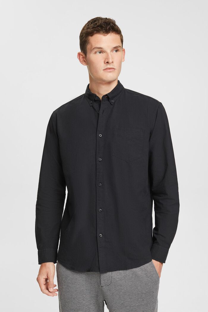 Button-down shirt, BLACK, detail image number 0