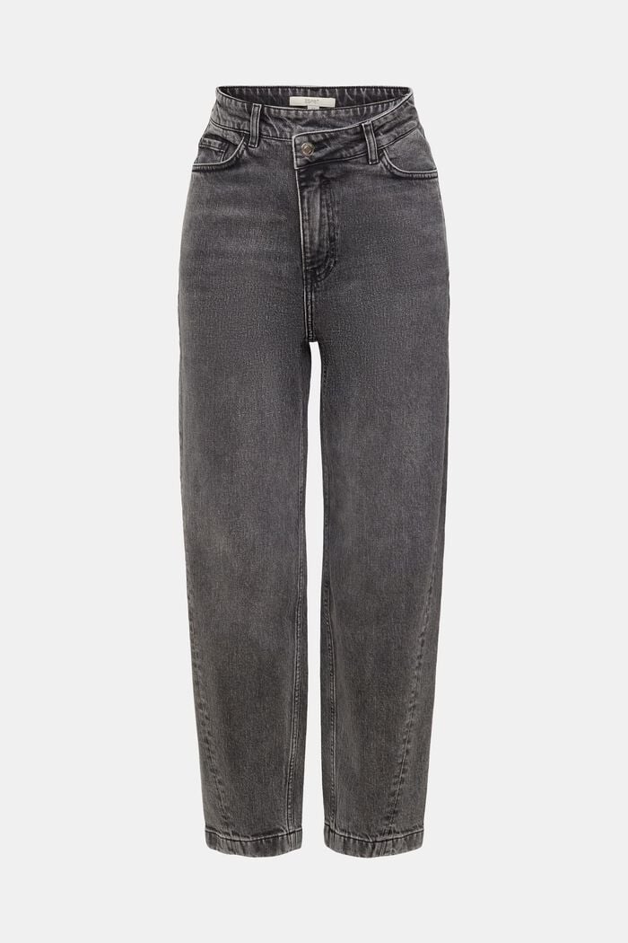 Crossed High-Rise Wide Tapered Jeans, BLACK MEDIUM WASHED, detail image number 5