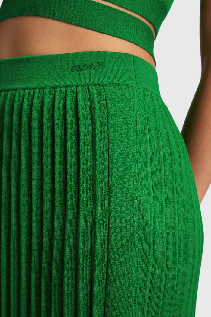 Pleated midi skirt, GREEN, detail image number 2