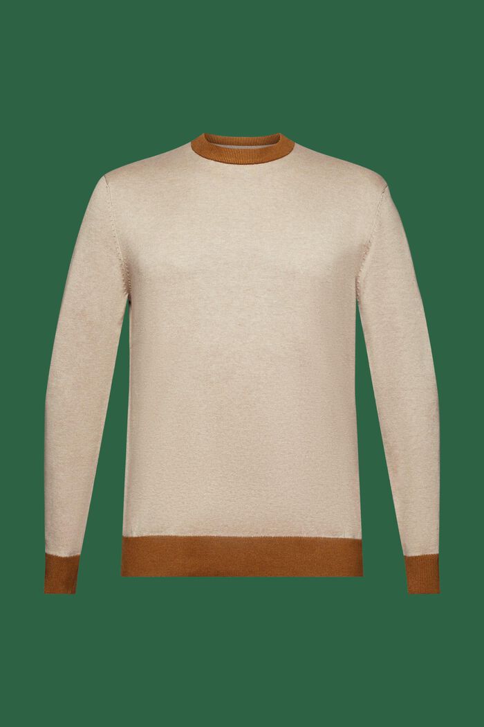 Crewneck Knit Sweater, LIGHT TAUPE, detail image number 6
