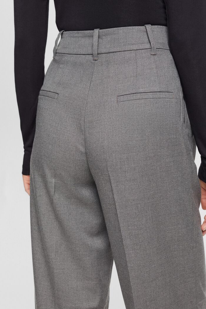 High rise wide leg trousers, ANTHRACITE, detail image number 4