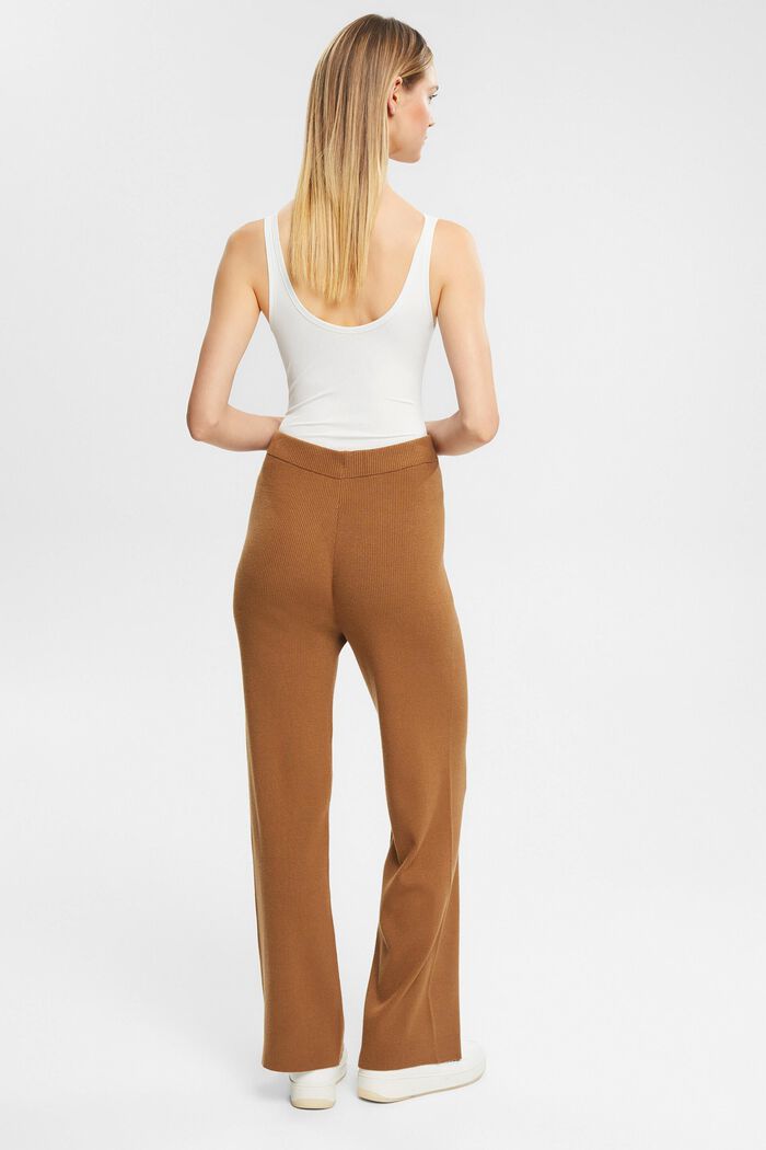 High-rise knit trousers, LENZING™ ECOVERO™, CARAMEL, detail image number 4