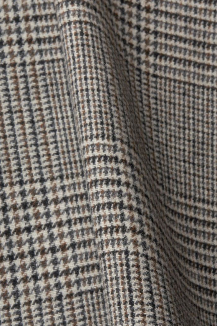 Glencheck wool blend coat, GREY, detail image number 4