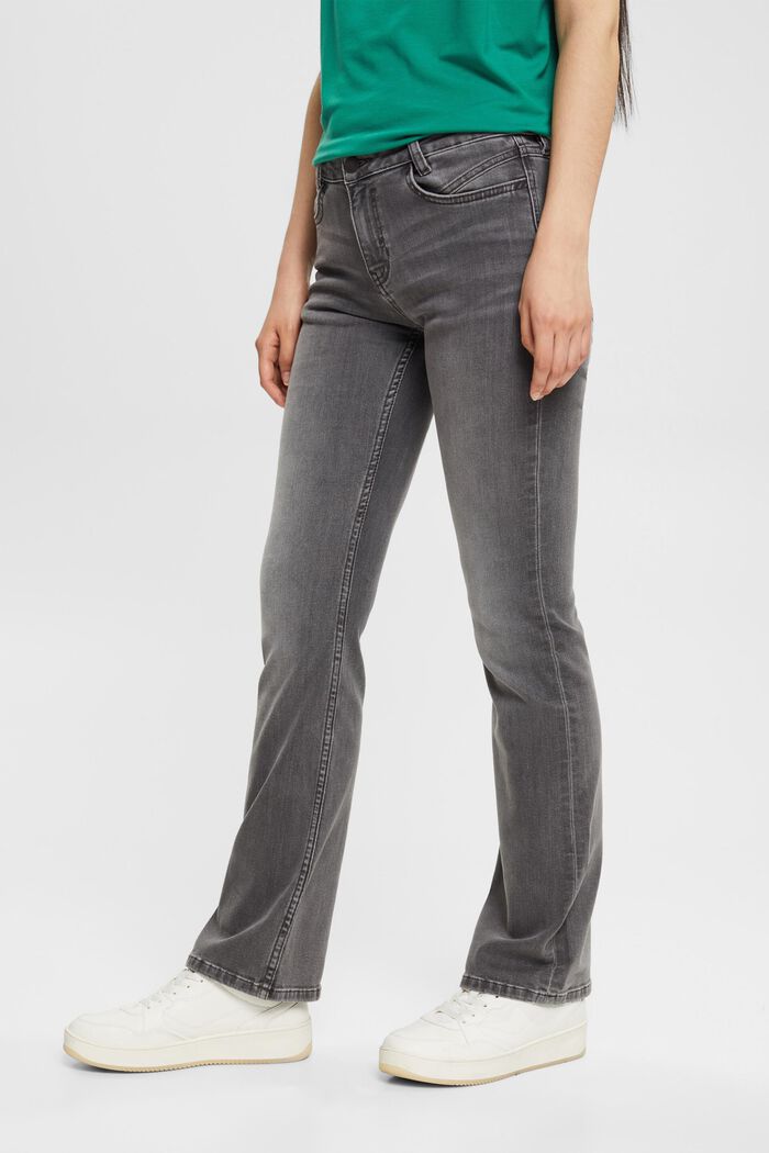 Mid-rise bootcut stretch jeans, GREY MEDIUM WASHED, detail image number 1
