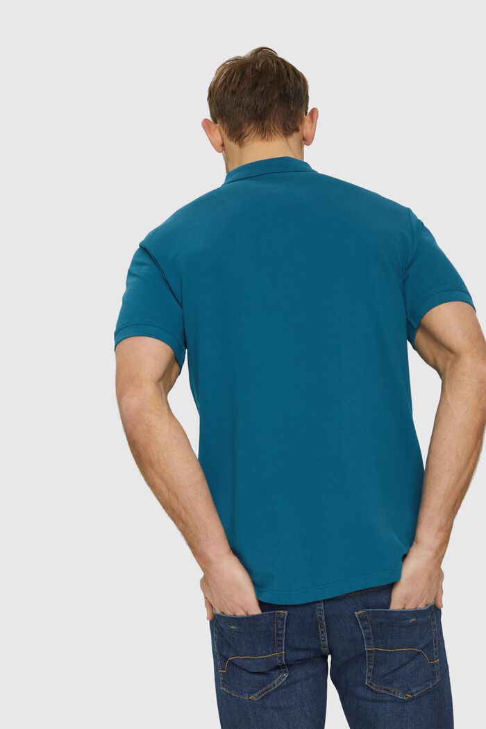 Pima cotton piqué polo shirt, PETROL BLUE, detail image number 3