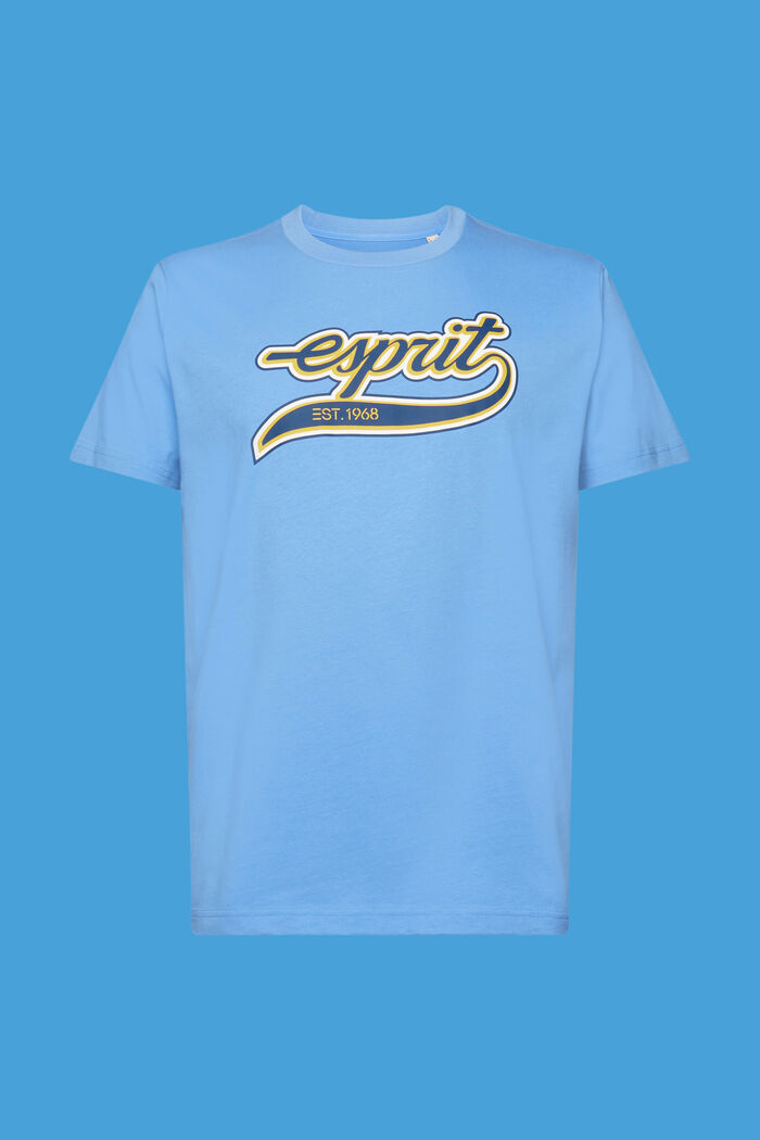 Retro Logo Cotton T-Shirt, LIGHT BLUE LAVENDER, detail image number 6
