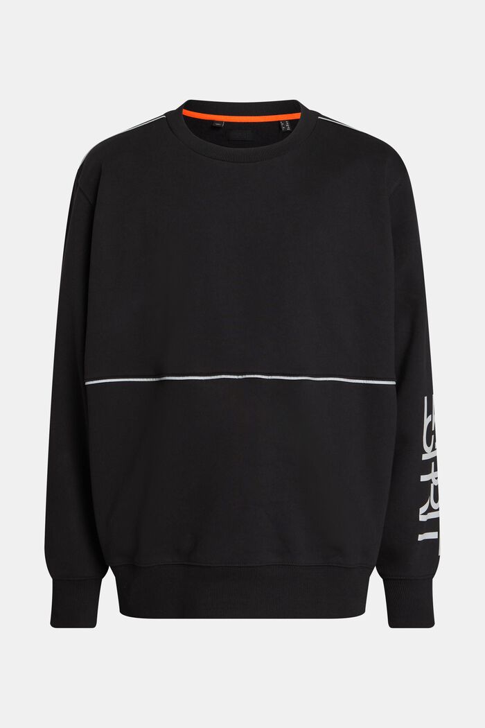 Oversized logo print sweatshirt, BLACK, detail image number 4