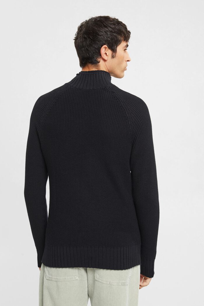 Knitted cotton jumper, BLACK, detail image number 3