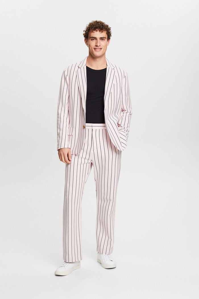 Cotton Pique Pinstripe Suit Pants, LIGHT PINK, detail image number 1